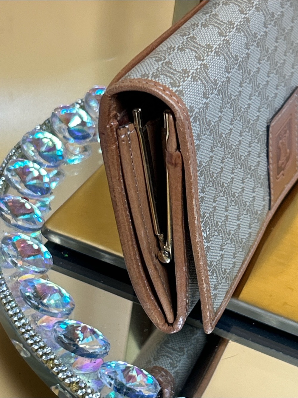 Celine Brown and Beige Triomphe Canvas Continental Wallet - Picture 4 of 16